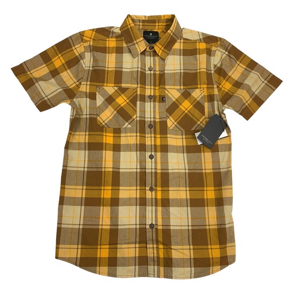 Junk Food Clothing Other - Junk Food Clothing Mens Murdock Plaid Short Sleeve Button Down Shirt Brown S